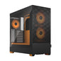 Fractal Design Pop Air RGB (Orange Core TG) Gaming Case w/ Clear Glass Window, ATX, Hexagonal Mesh Front, Orange Interior/Accents, 3 RGB Fans & ARGB Controller
