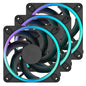 Fractal Design Momentum 12 ARGB 12cm PWM Case Fans (3-Pack), 16 LEDs, FDB Bearing, 350-2200 RPM, 8-pin Connector, Black