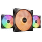 Be Quiet! (BL130) Light Wings LX 14cm PWM High-Speed ARGB Case Fans (3 Pack), Rifle Bearing, Impeller w/ 16 LEDs, Daisy-Chain, Up to 1800 RPM, Black